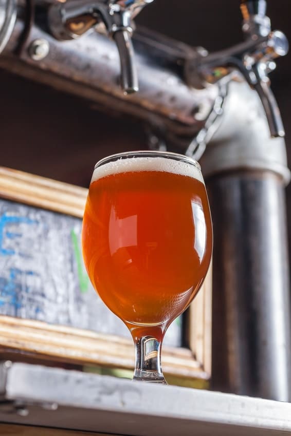 Beer on a bar counter